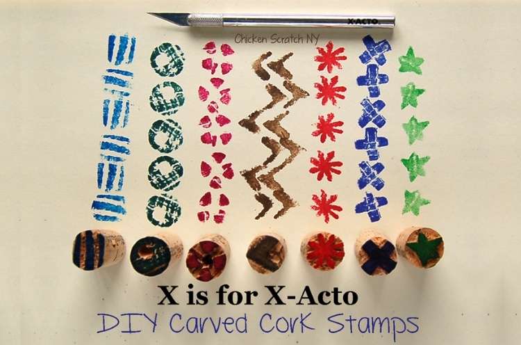 Wine Cork Crafts Cork DIY Stamps for Kids