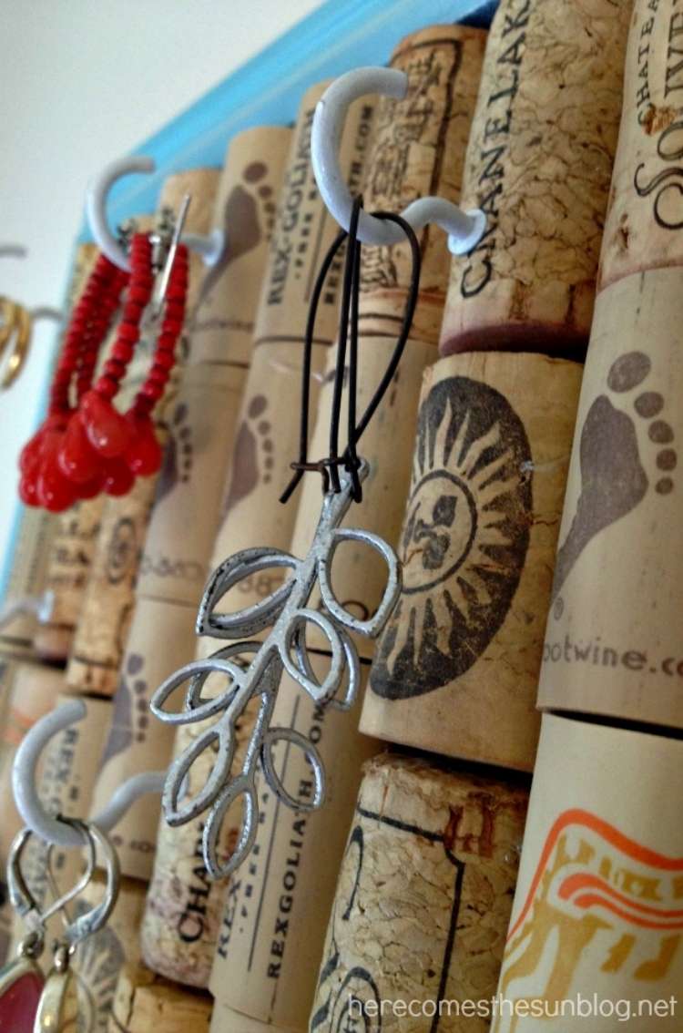 Wine Cork Crafts DIY Jewelry Organizer