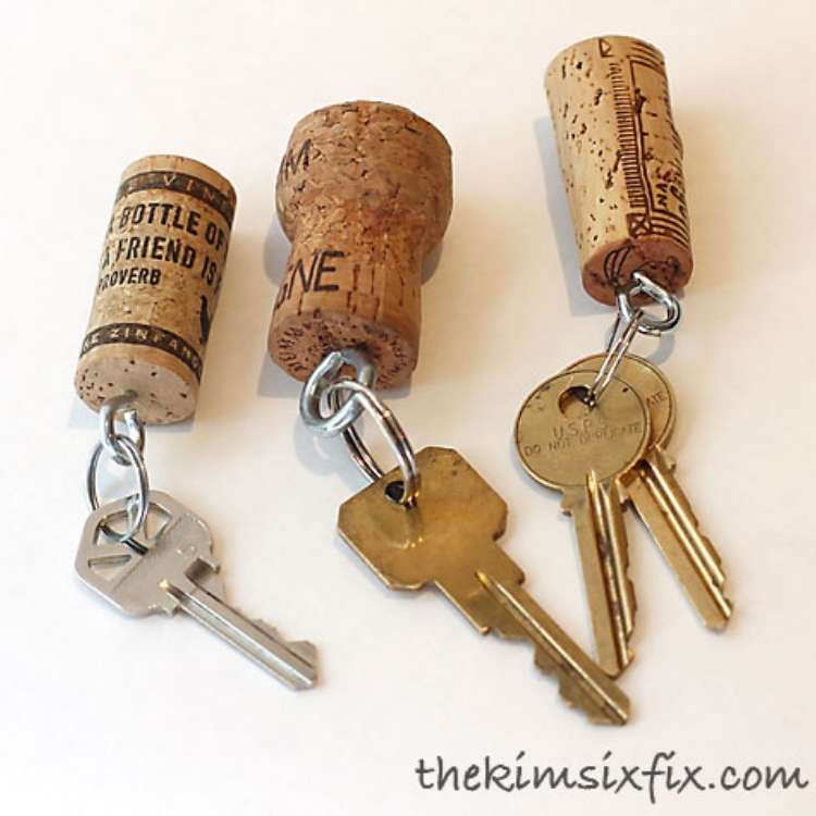 Wine Cork Crafts DIY Key Chains