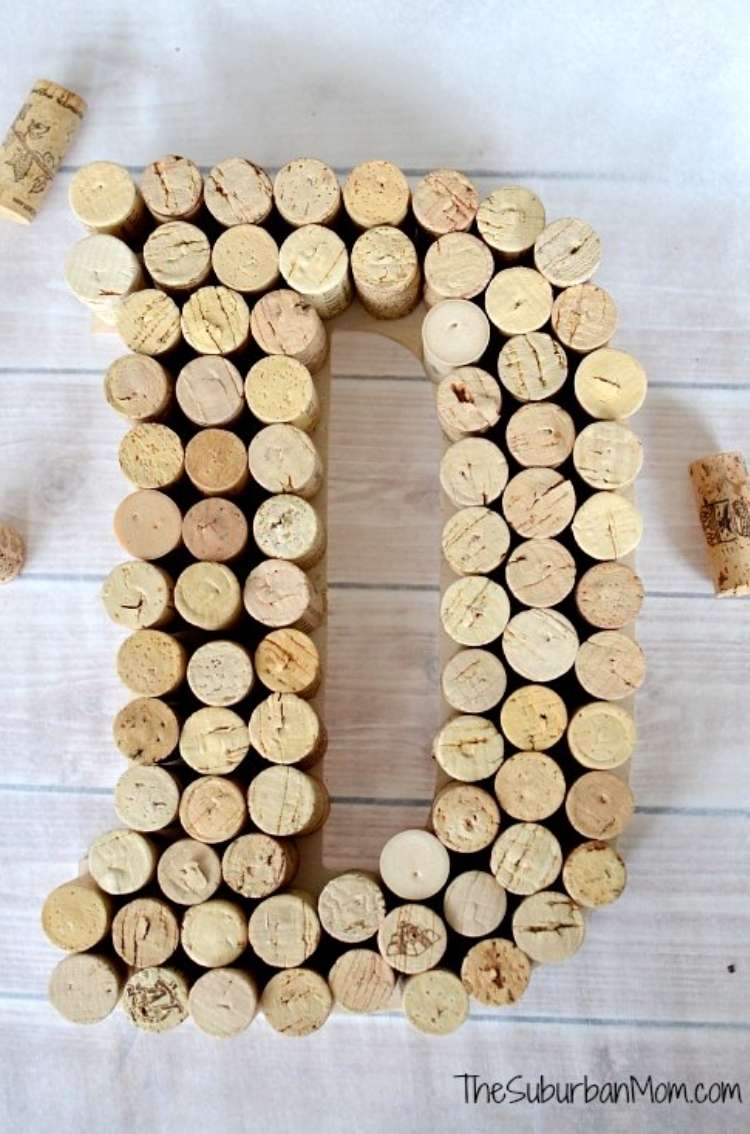 Wine Cork Crafts DIY Monogram Gift