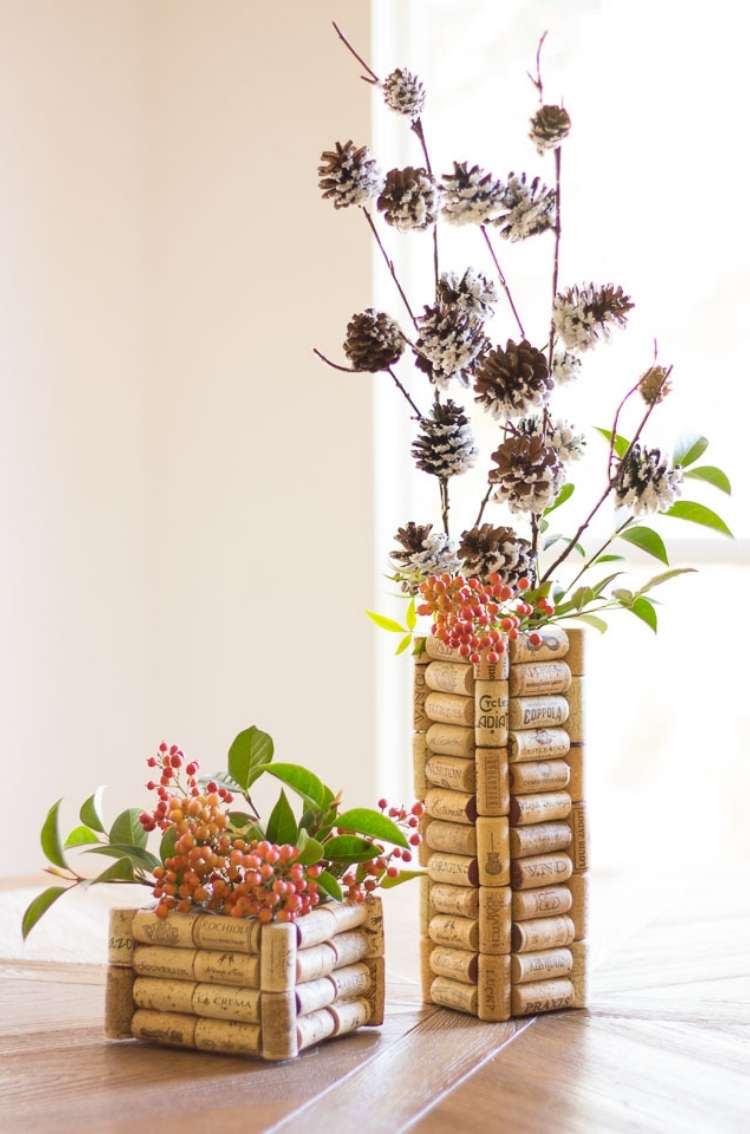 Wine Cork Crafts DIY Vase for Flowers