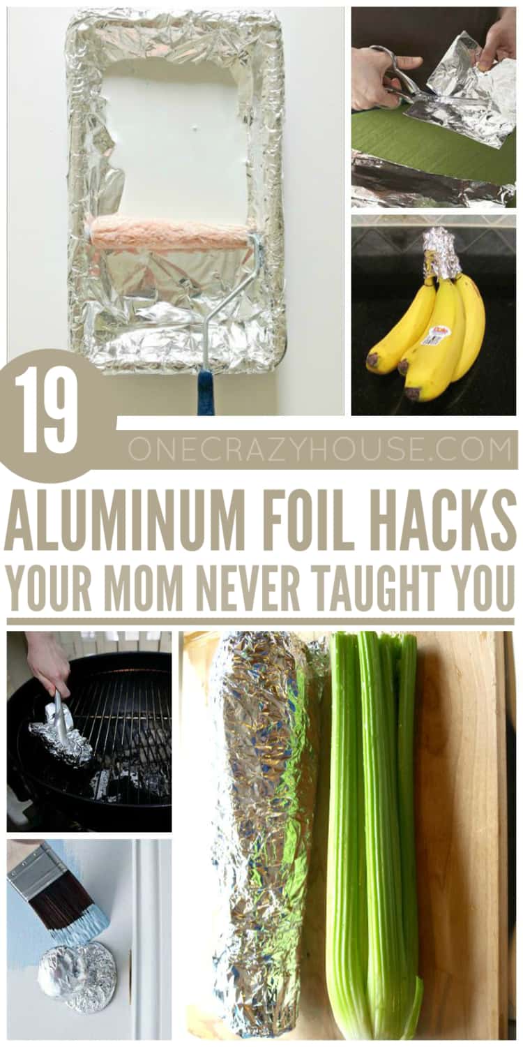 Aluminum foil is very versatile. Check out these tips and tricks that will change the way you use this simple household product. #aluminumfoilhacks #onecrazyhouse #tipsandtricks #hacks