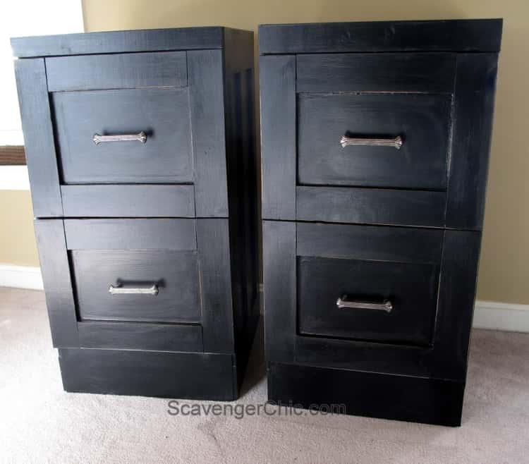 mismatched black made over cabinet 