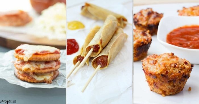 lunch ideas for kids - pizza bites, and hot dog rolls
