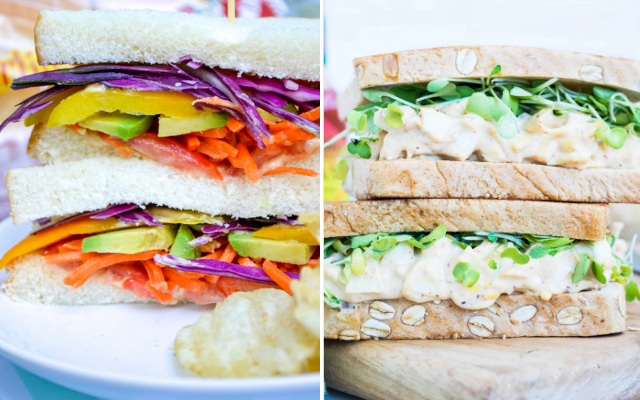 veggie sandwich and egg salad sandwich for kids