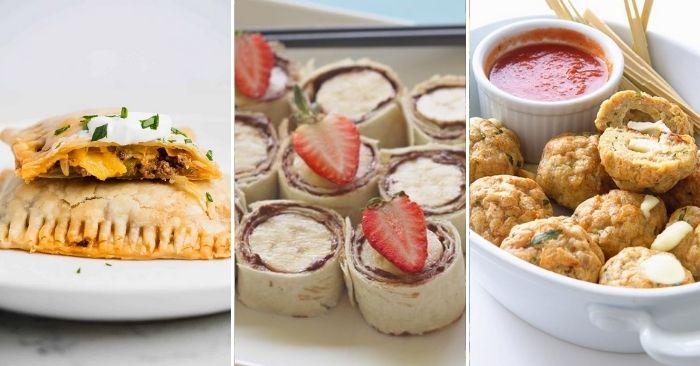 lunch ideas for kids: taco pop tarts, nutella sushi, chicken meatballs