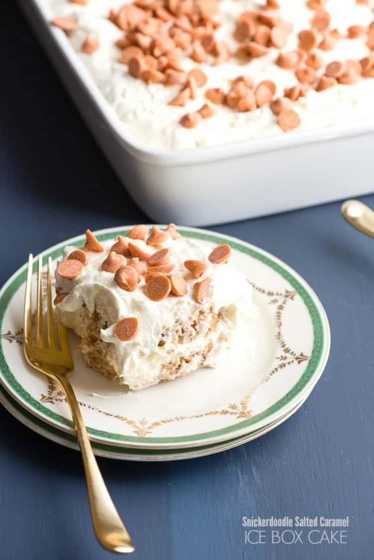 Snickerdoodle salted caramel icebox cake