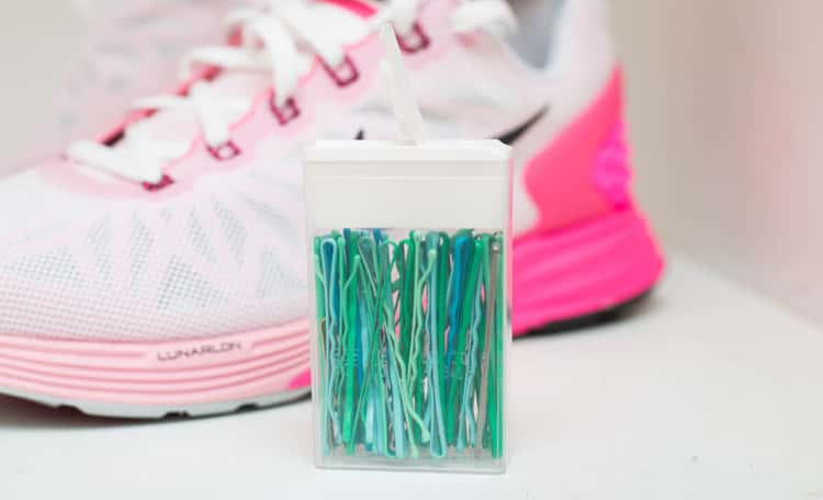 Travel tip store bobby pins in an empty tic tack container