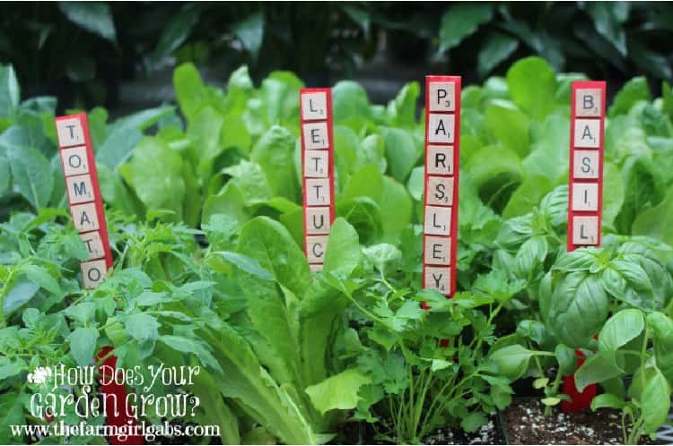 scrabble tile garden markers