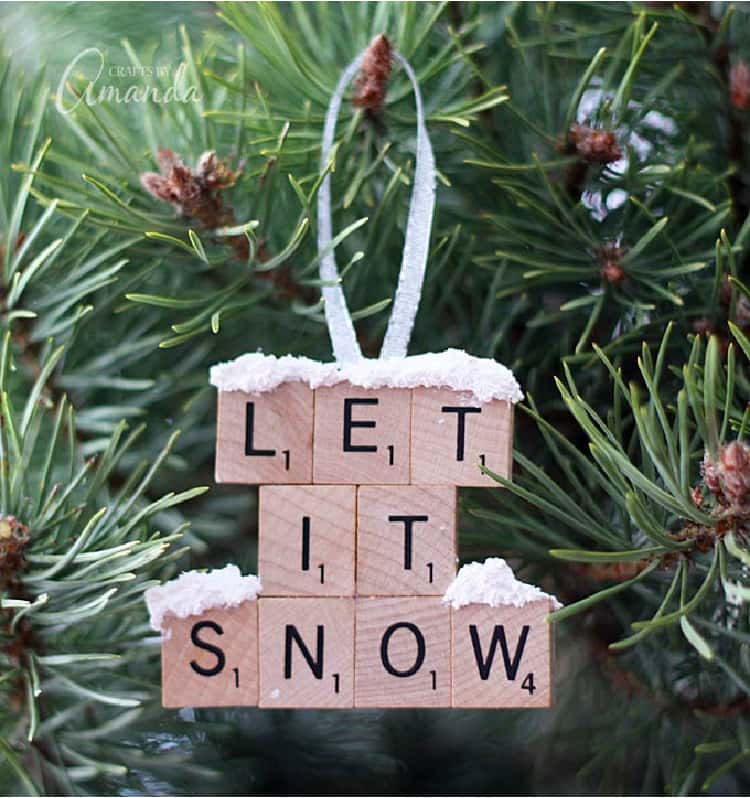 DIY Let It Snow Christmas Tree Ornament