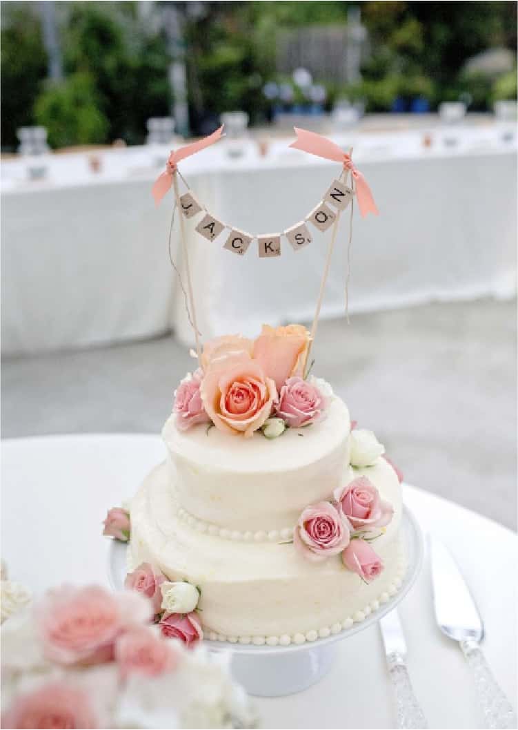 Scrabble Tiles As A Wedding Cake Topper