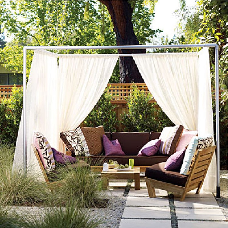 DIY PVC Pipe and Curtains Cabana 