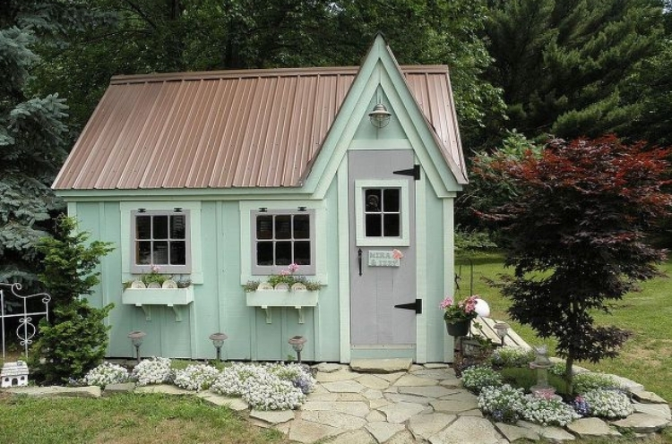 Ultimate little outdoor shed transformation into child's playhouse