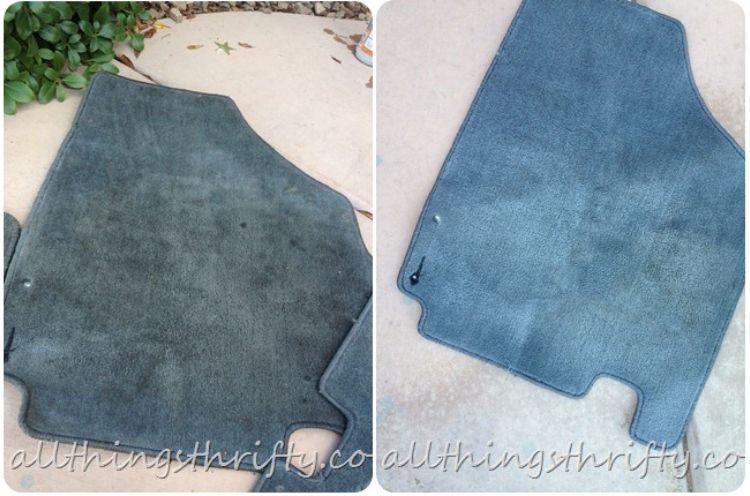 Nothing makes your car cleaner looking than floor mats. Use this awesome homemake carpet cleaner to transform your grungy and stained car mat into a fresh, clean, new looking one. 