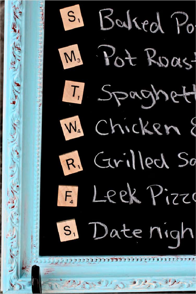 DIY Scrabble Tile Menu Board