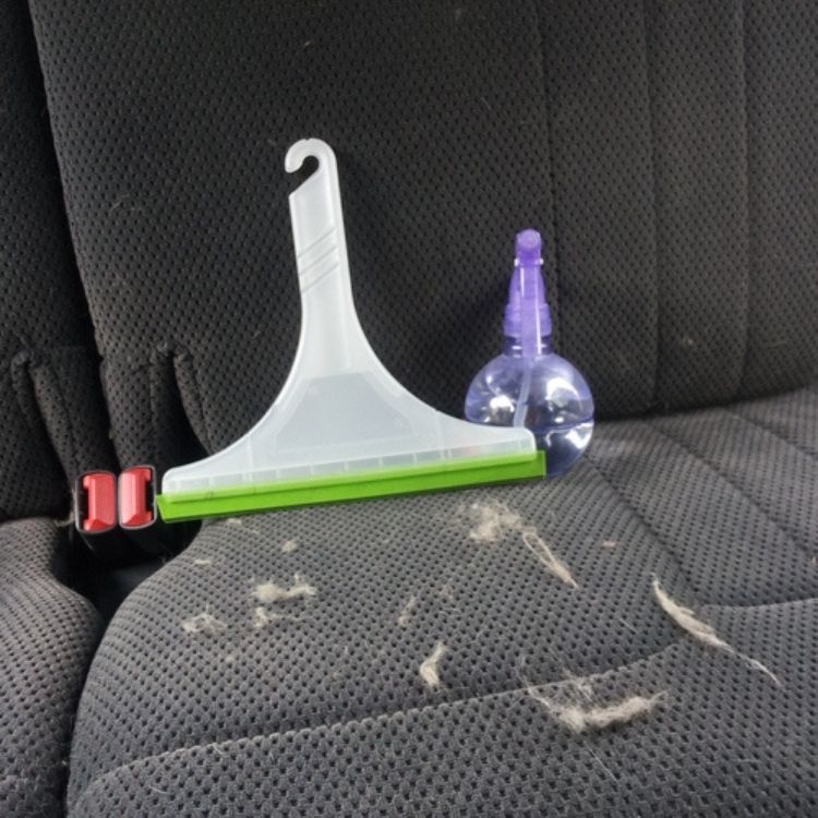 Keep your car cleaner by using a squeegee and a water bottle 