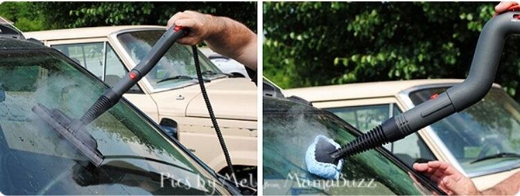 Use your steam cleaner to clean your windshield instead of a rag. 