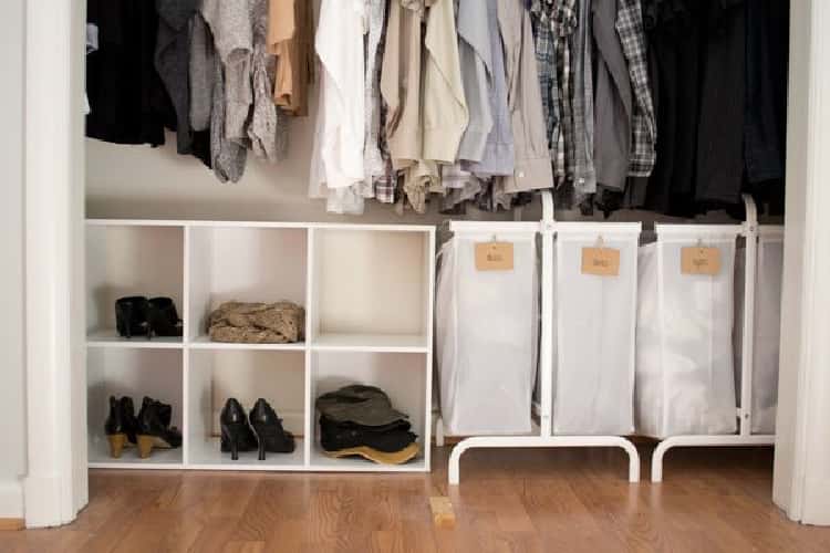 Laundry Baskets in a Bedroom Closet