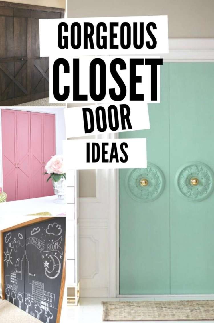 collage of closet doors