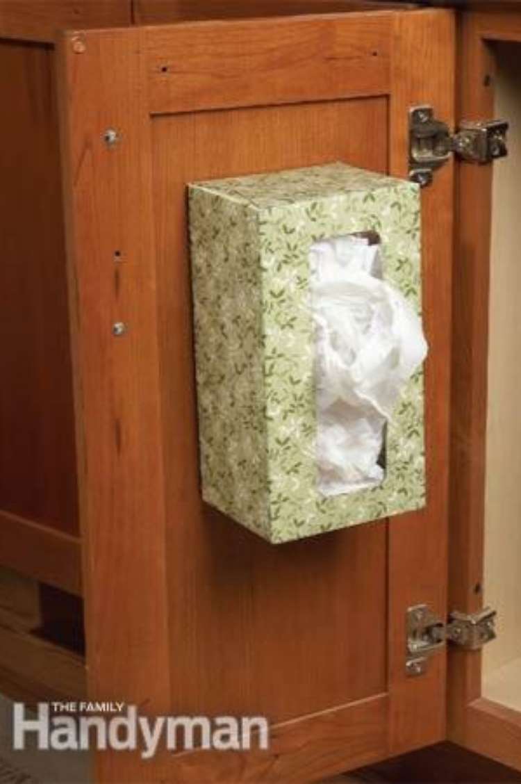 plastic grocery bags in a tissue box