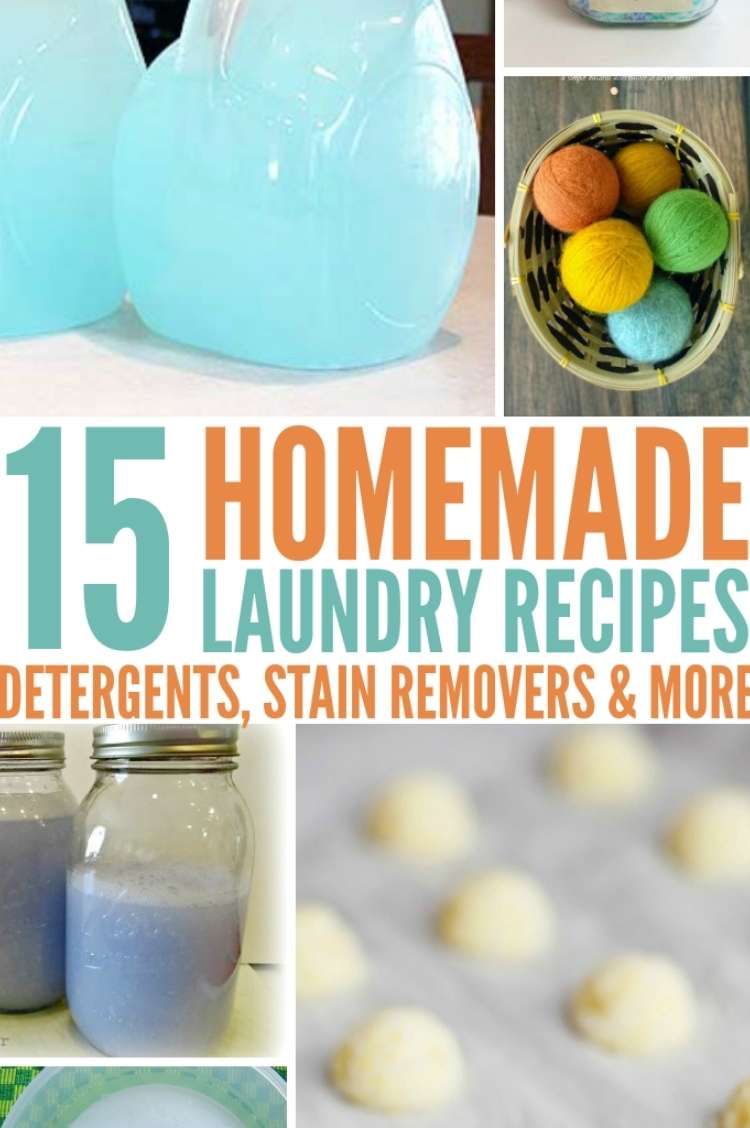 collage of laundry soaps for laundry recipes