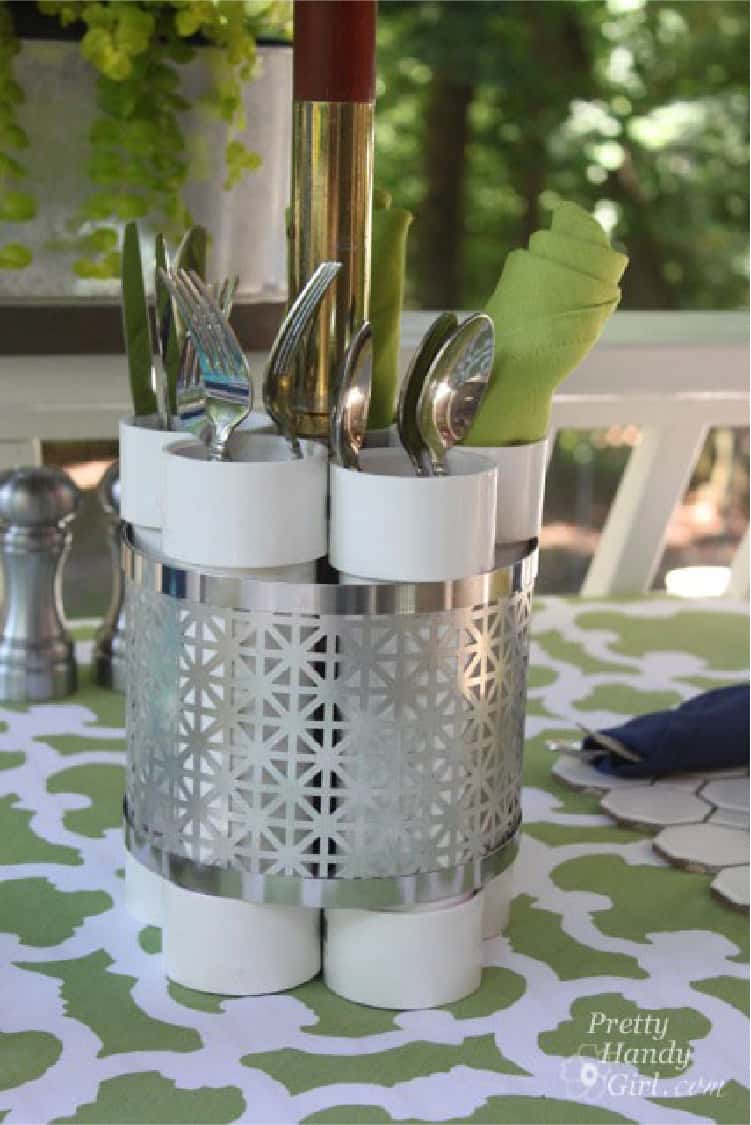 PVC Pipe Outdoors Cutlery Holder