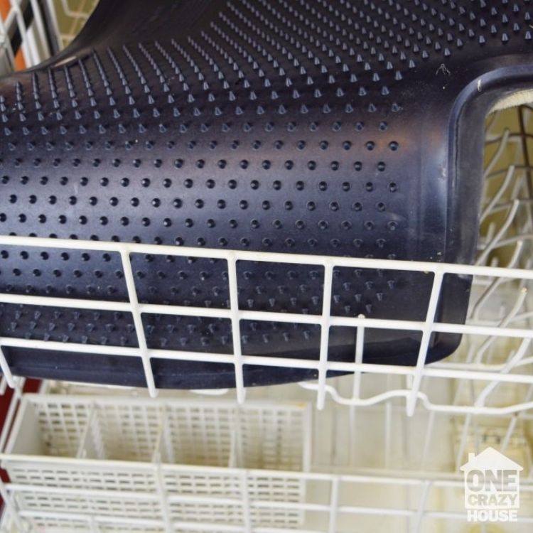 Clean your non fabric floor mats by simply sticking them in your dishwasher. 