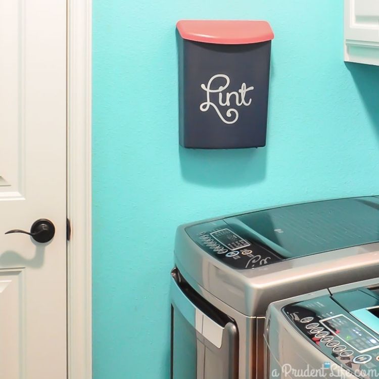 link trash can in laundry closet