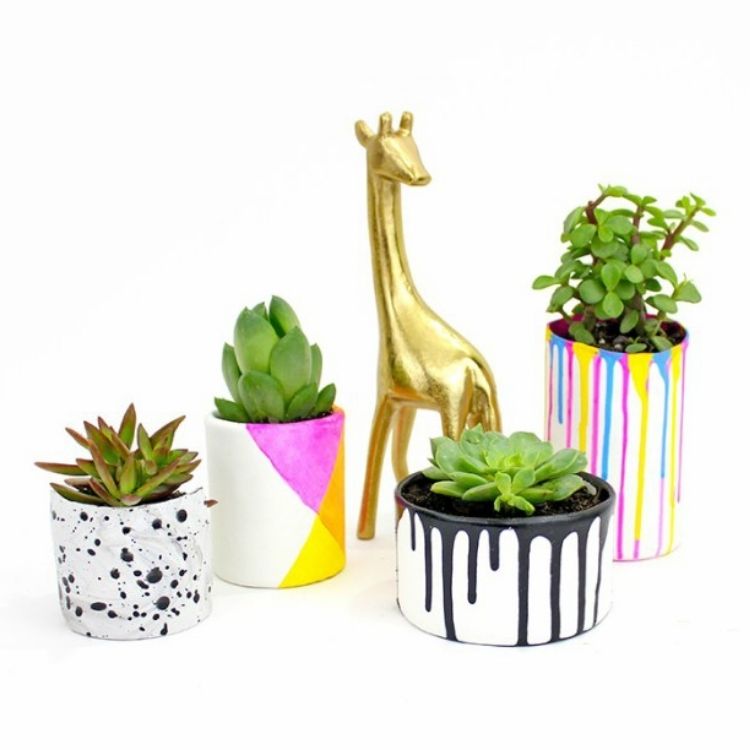 Drip paint planters