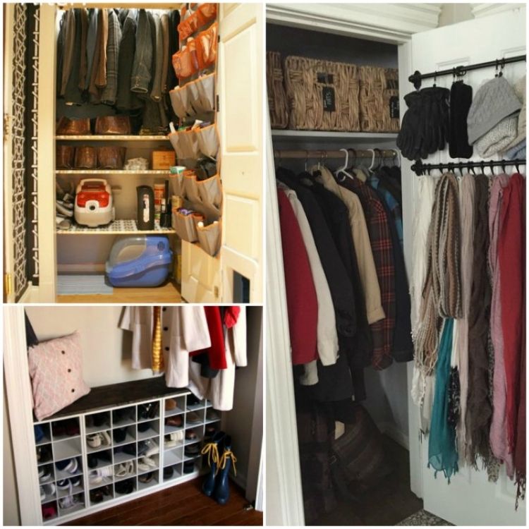 Improved Small Coat Closet Organization for our Entryway