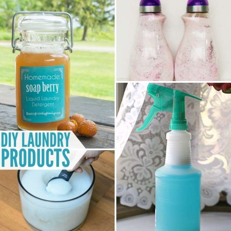 collage of laundry soaps