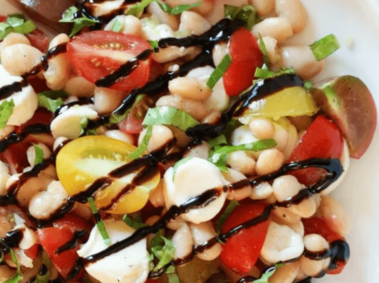 no cook summer salad with fresh mozzarella