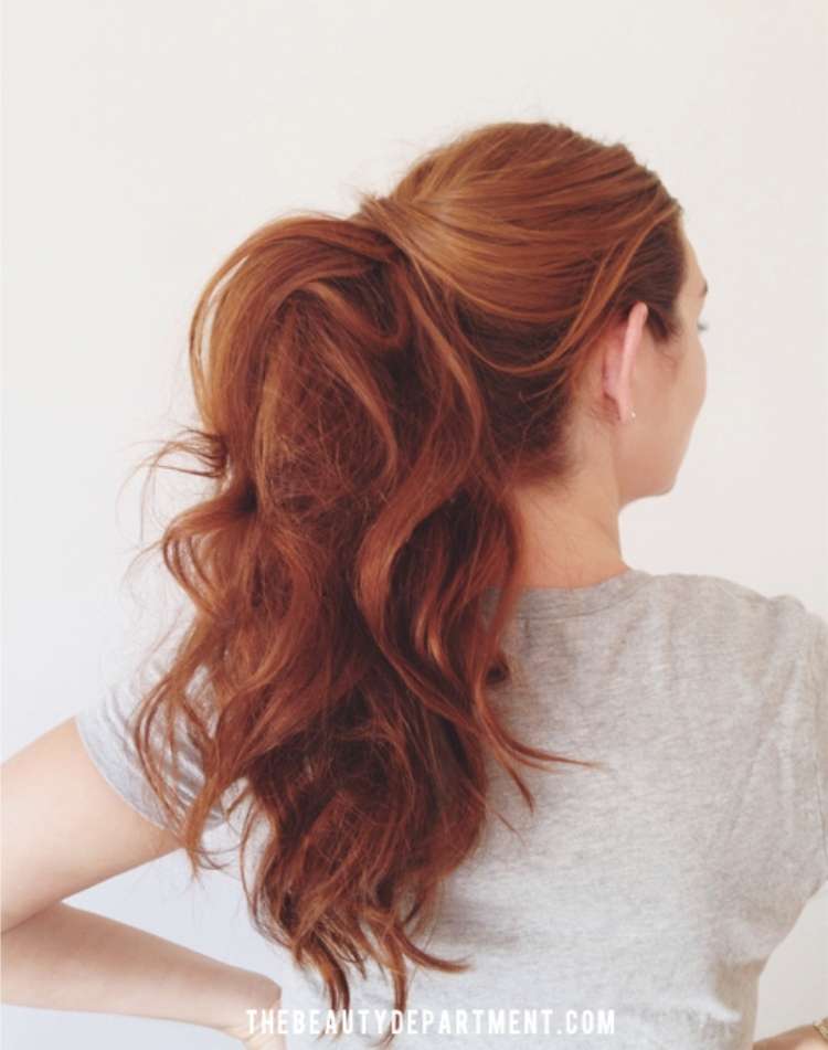 Cute ponytail style for busy moms using sections to create volume