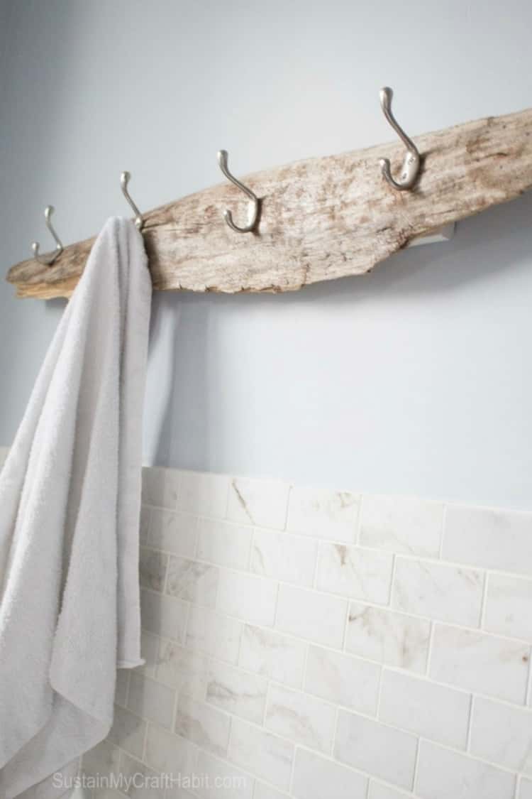 driftwood towel holder