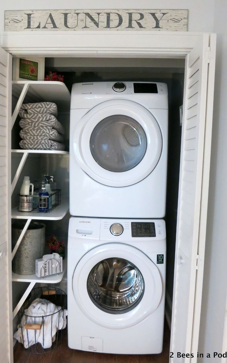 Space Saving Racks Adding Eco Accents to Laundry Room Design