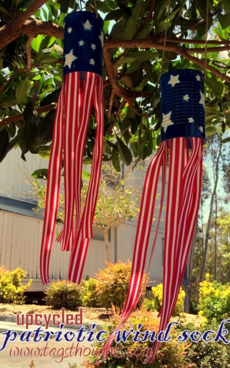 patriotic tin can wind sock