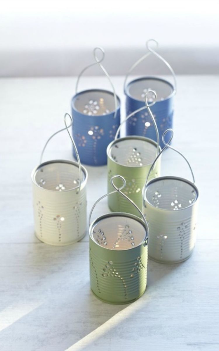 Tin can lanterns