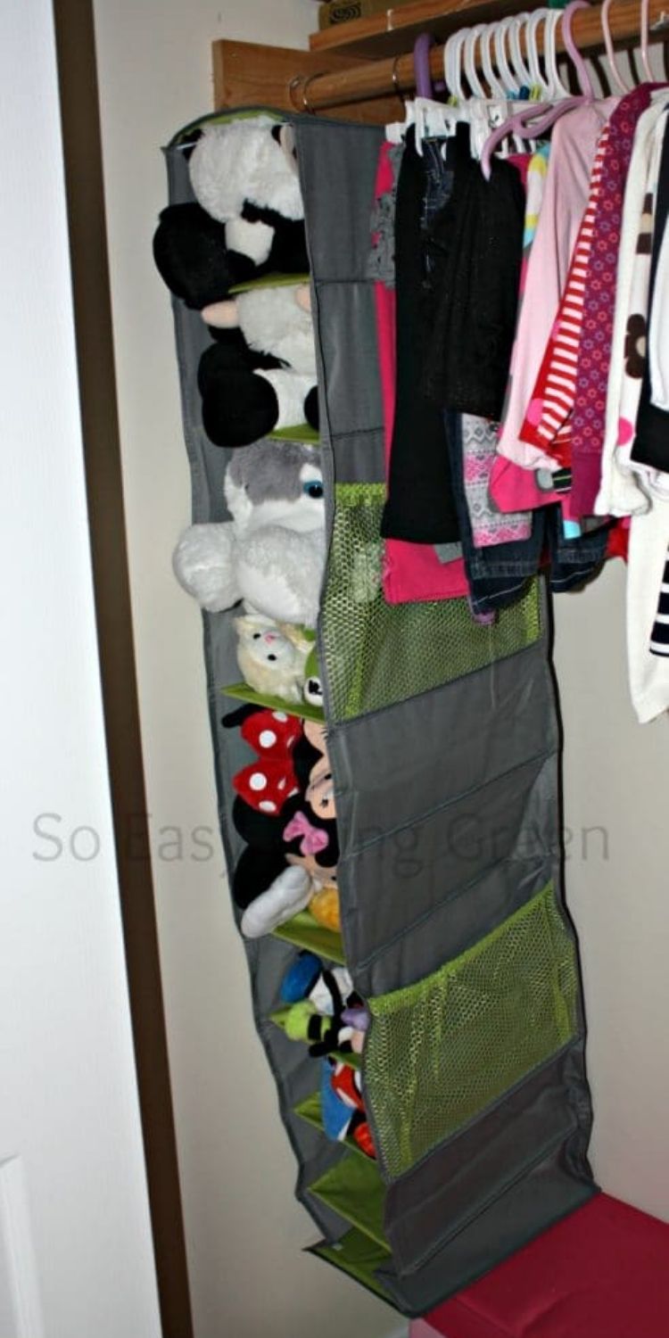 hanging shoe organizer for stuffed animals