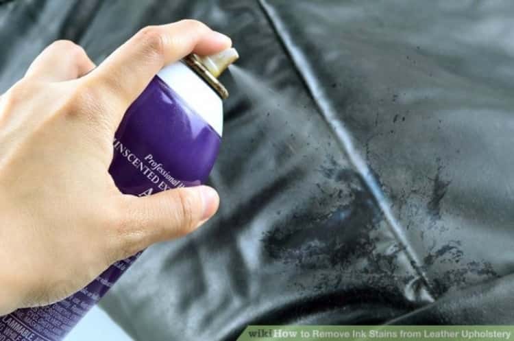 Ink stains on leather seats or fabric hairspray remover hack