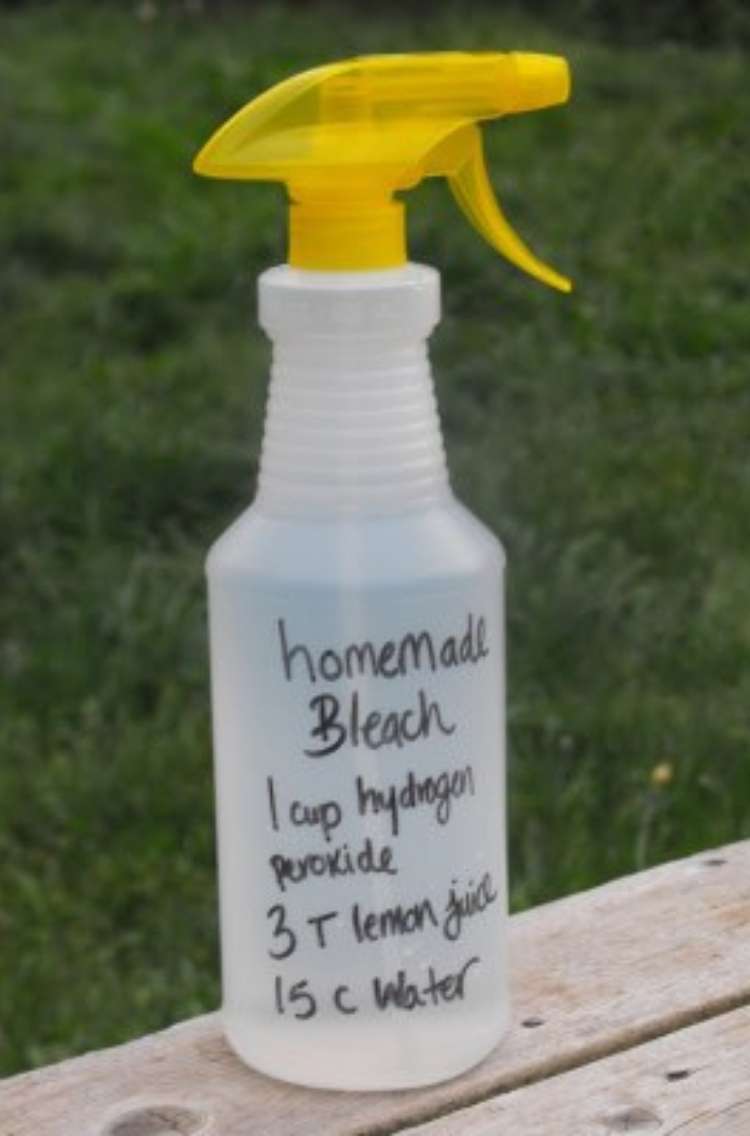 hydrogen peroxide recipe- homemade lemon bleach cleaner