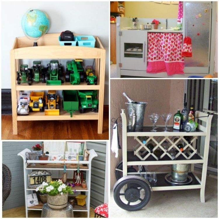 DIY Changing Table Repurpose Projects Collage