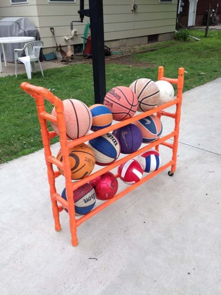 DIY PVC rack to hold your balls