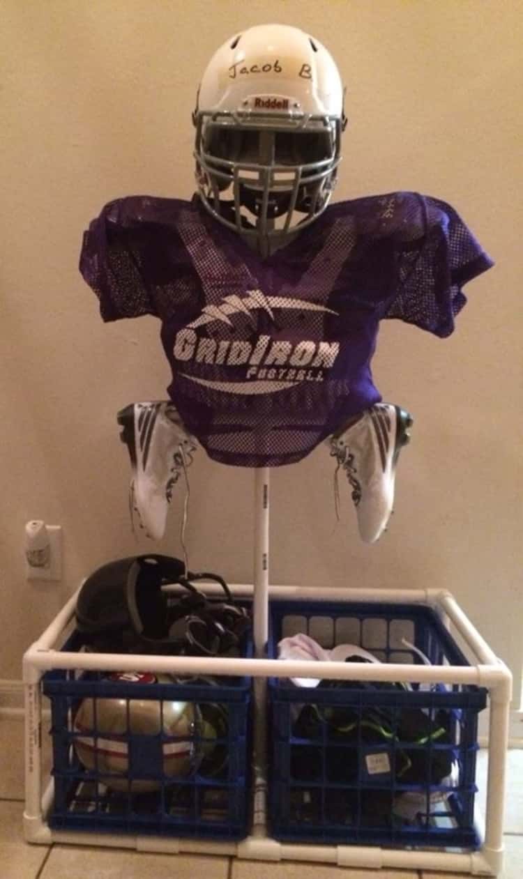 Make a PVC stand for your football equipment