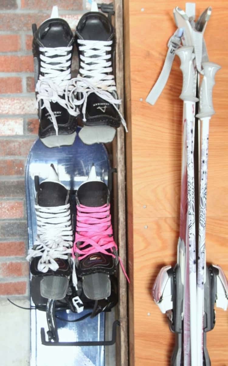 Hang skate shoes and skiis for the summer