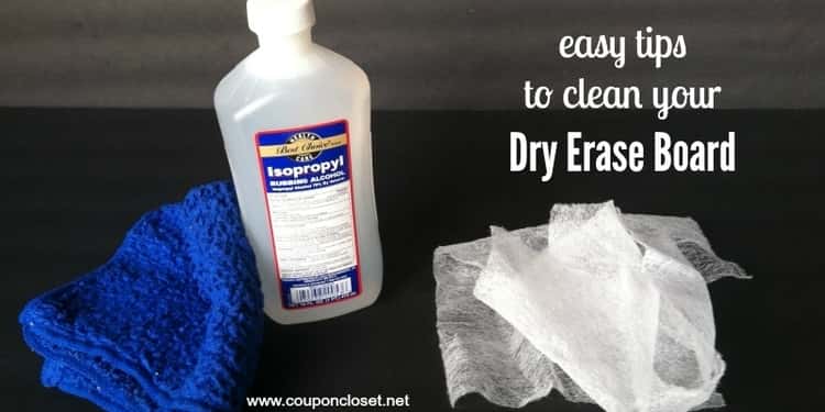 Wash off stains from the dry erase board using isopropyl alcohol