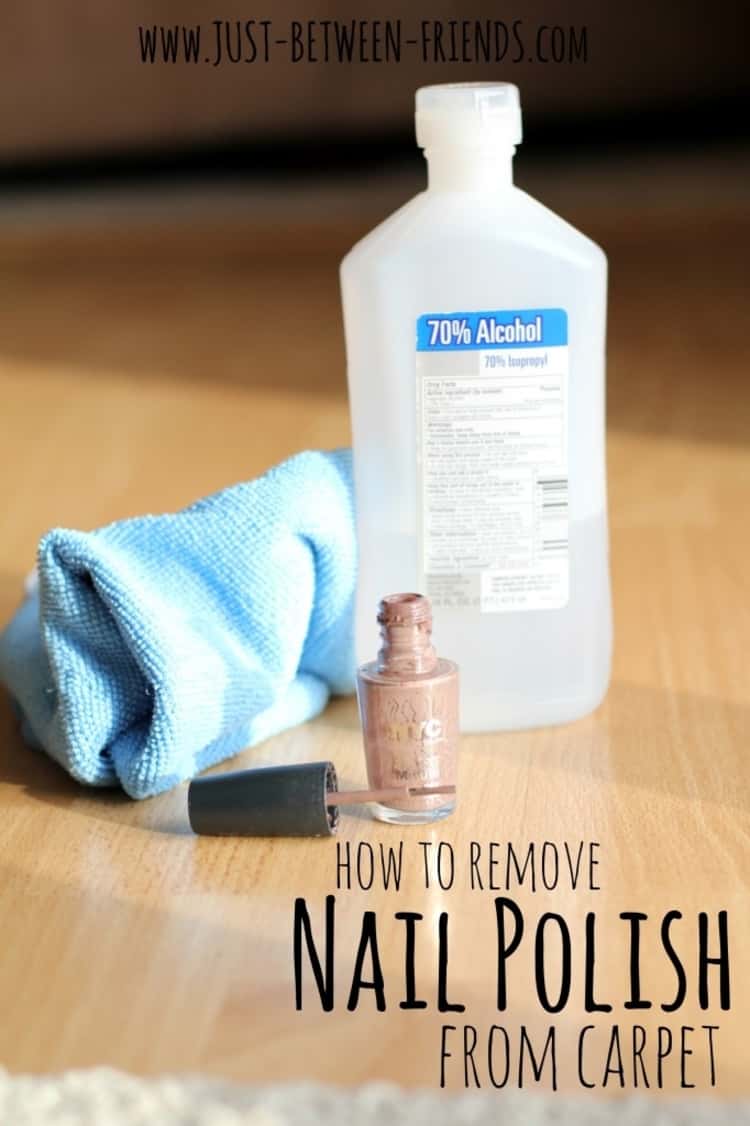 Rubbing alcohol will absorb all the nail polish from your carpet