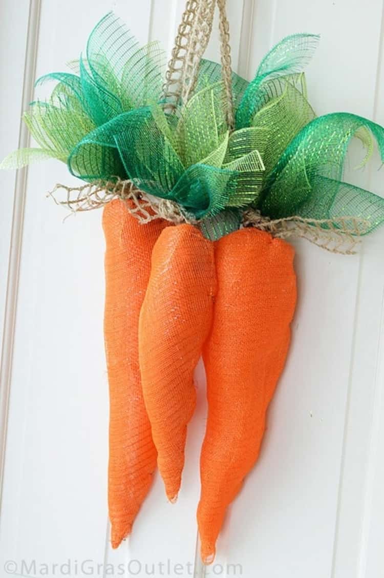 Mesh Carrots Deco For Easter Ideas