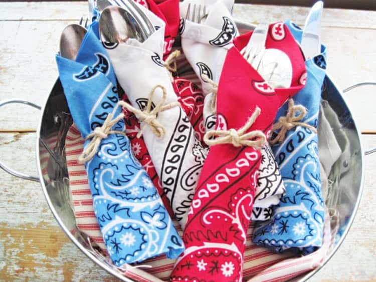 Bandana Utensil Holder For Cookout