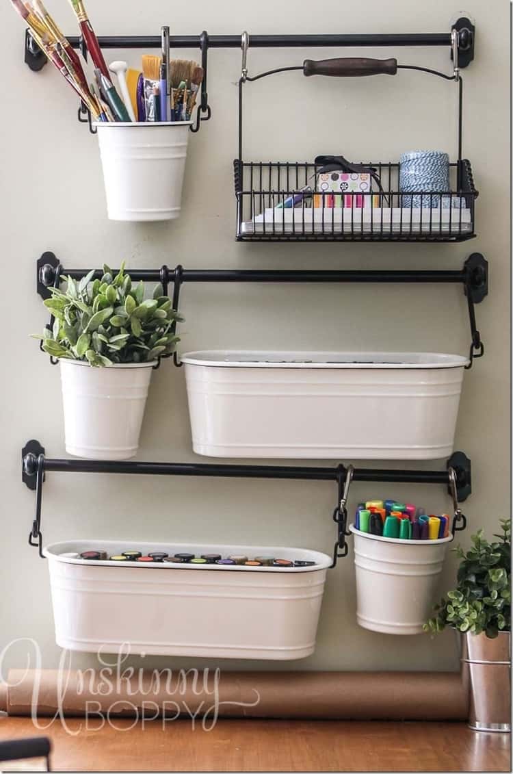 Craft Tools Organizer From Towel Bars