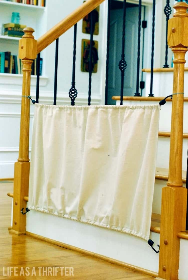 bungee cord uses - short-term baby gate made using bungee cords